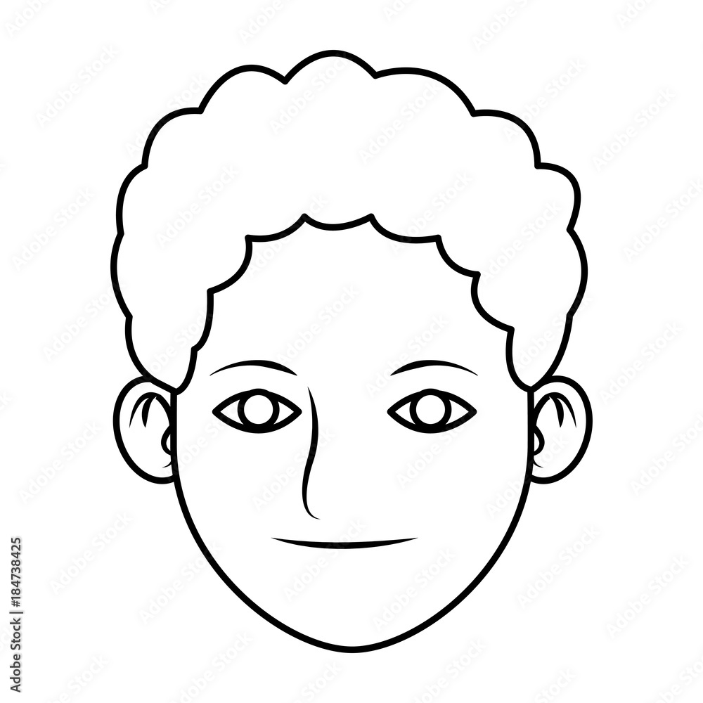 Young man face cartoon Young man face cartoon