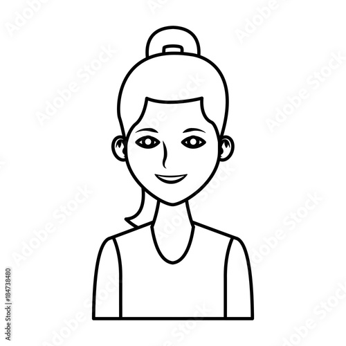 Young woman profile cartoon