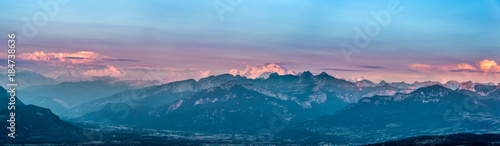 Last rays of sun on the Mont Blanc mountain. © fcerez