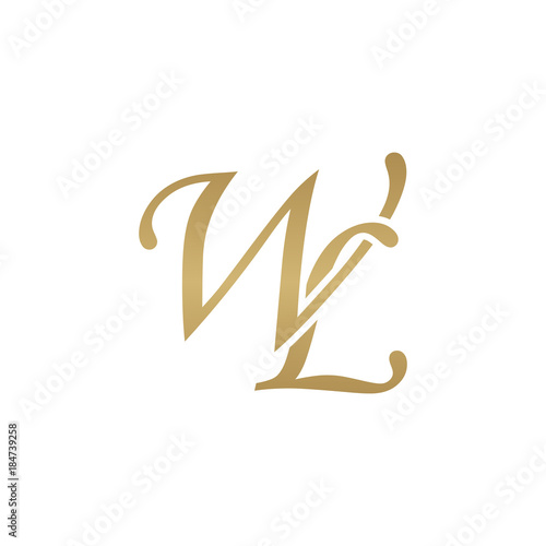 Initial letter WL, overlapping elegant monogram logo, luxury golden color