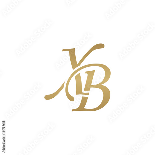 Initial letter XB, overlapping elegant monogram logo, luxury golden color