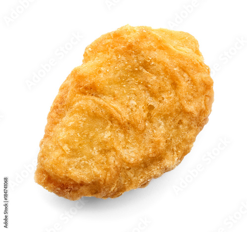 Tasty chicken nugget on white background