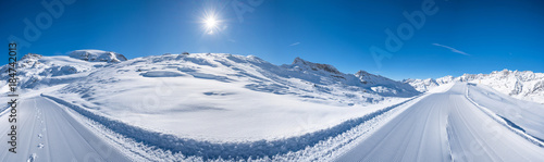 Panoramic view of Italian Alps in the winter