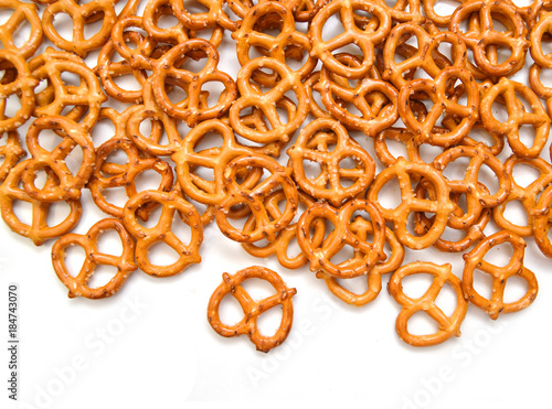 Photography pretzel on white background