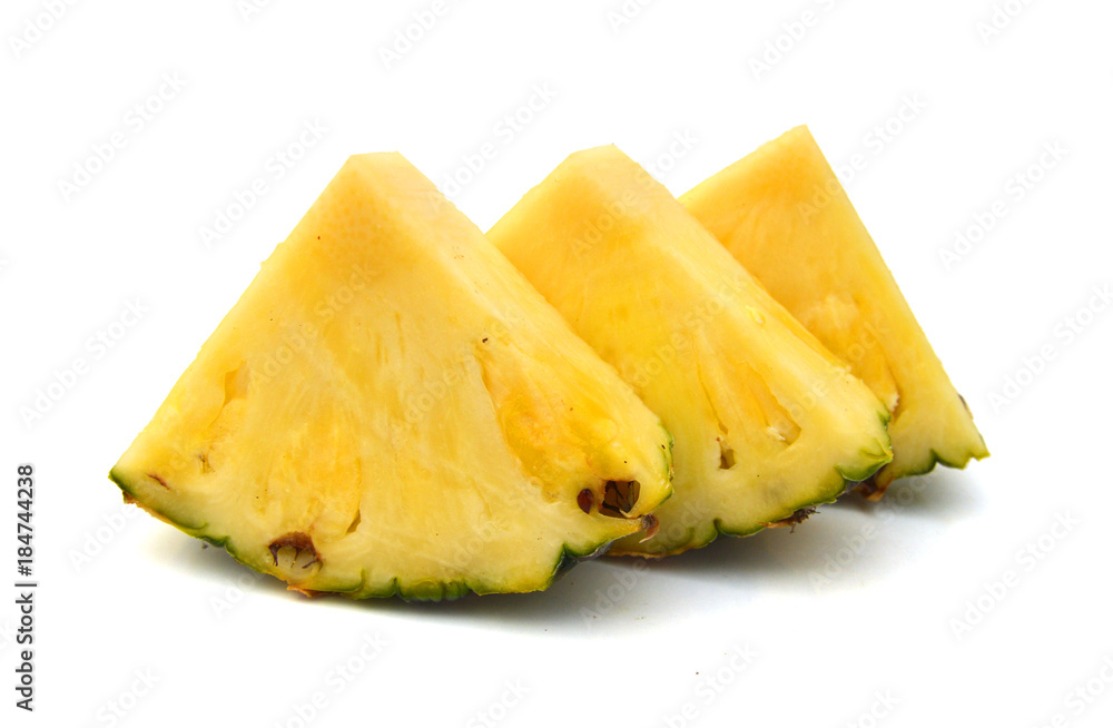 Pineapple slices isolated on white background Pineapple slices isolated on white background
