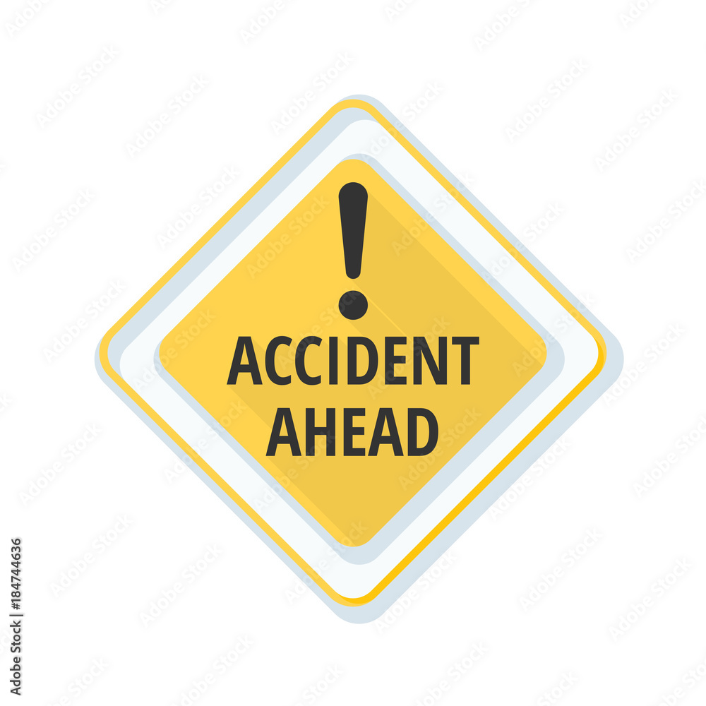 Accident Ahead sign illustration Accident Ahead sign illustration