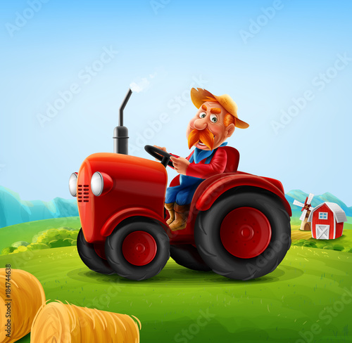 farmer on tractor