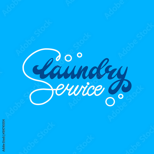 Banner Design with lettering laundry Service. Vector illustration.