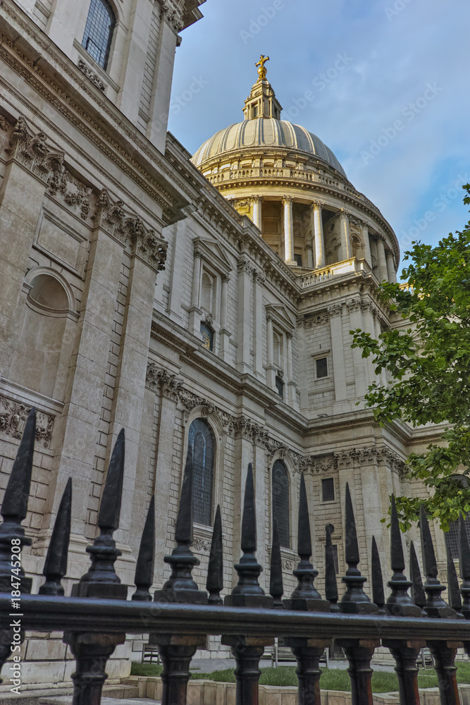 Amazing view of St. Paul Cathedral in London, Great Britain