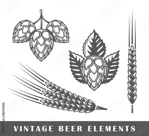 Vintage beer elements