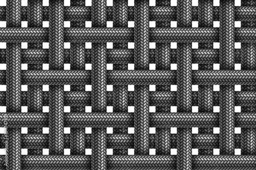 Vector seamless pattern of striped fabric braided cords.