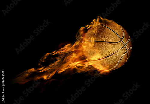 fiery basketball ball