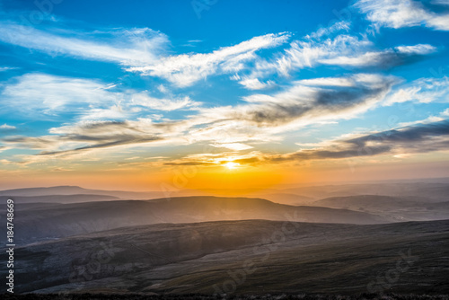 Sunset over Pen Y Fan, Mountain Range, Wales UK © Jon