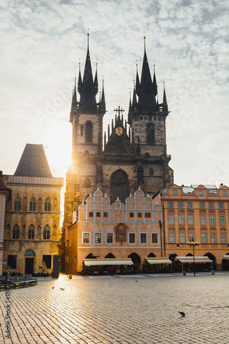 Canvas Print Kostel Panny Marie pred Tynem at the sunrise