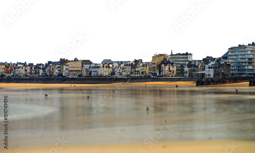 Low tide water in Brittany, seaside quay