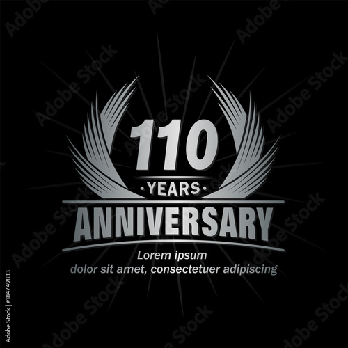 110 years design template. Anniversary vector and illustration template.