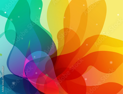 Abstract colored flower background with shapes.