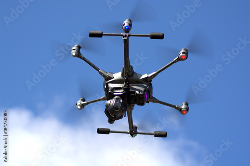 Commercial Drone in Flight Large Survey Drone - Unmanned Aircraft System photo