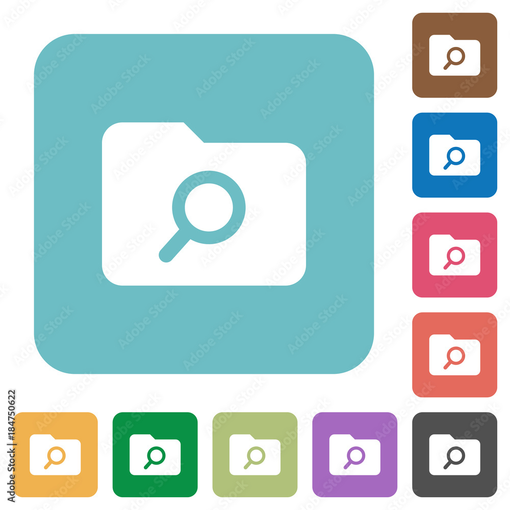Folder search rounded square flat icons Folder search rounded square flat icons