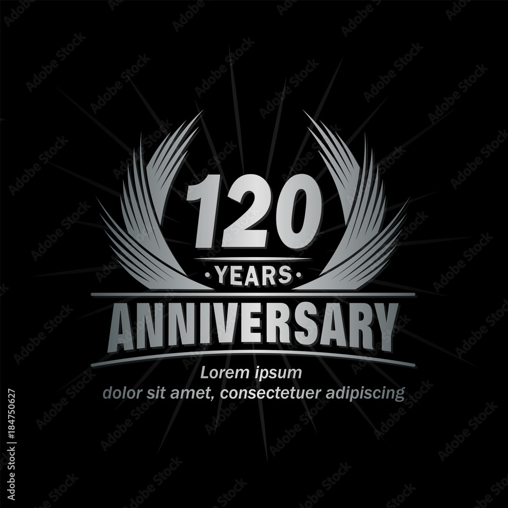 120 years design template. Anniversary vector and illustration template.