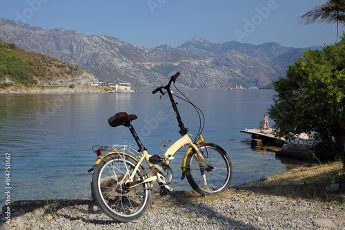 Bicycle on the background of the sea