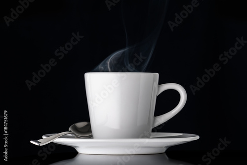 cup of coffe on a black background