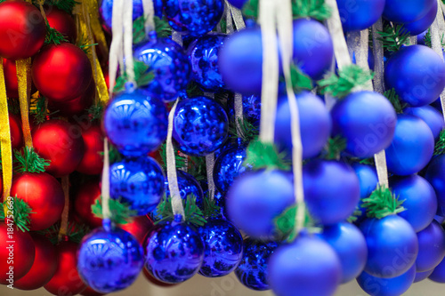 christmas decorations colorful bright balls...