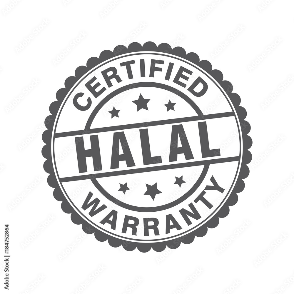 halal product tag label stamp vector 