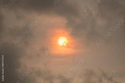 Red sun in sky caused by Hurricane Ophelia