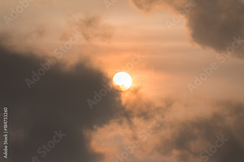 Red sun in sky caused by Hurricane Ophelia photo