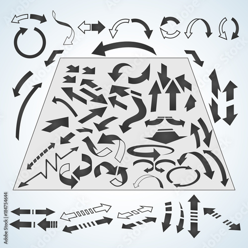 Arrows icons set in isometr...