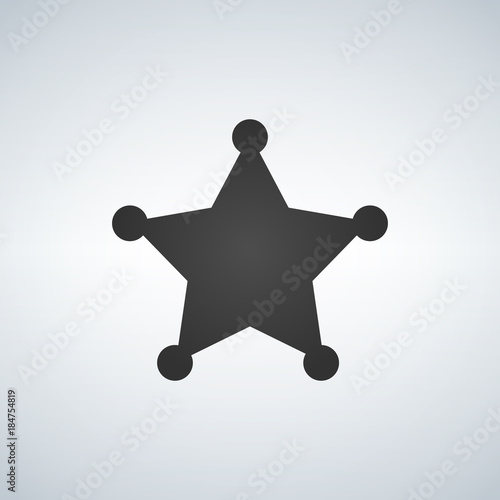 Sheriff blank star black symbol. Simple silhouette. Template.
