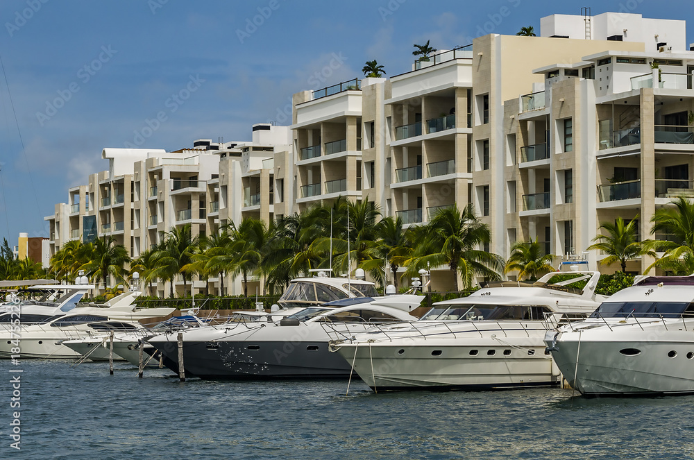paradise vacation in cancun. sea sun yacht