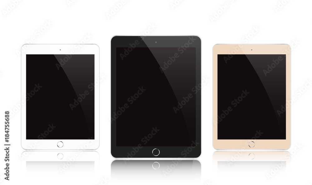 Vector modern electrical black, white and gold tablet. Vector modern electrical black, white and gold tablet.