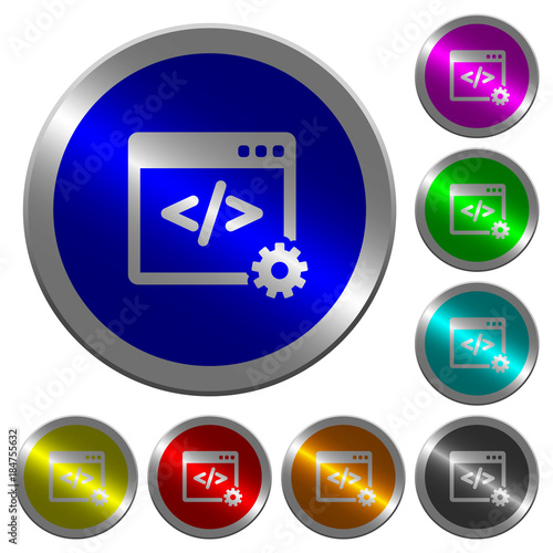 Web development luminous coin-like round color buttons