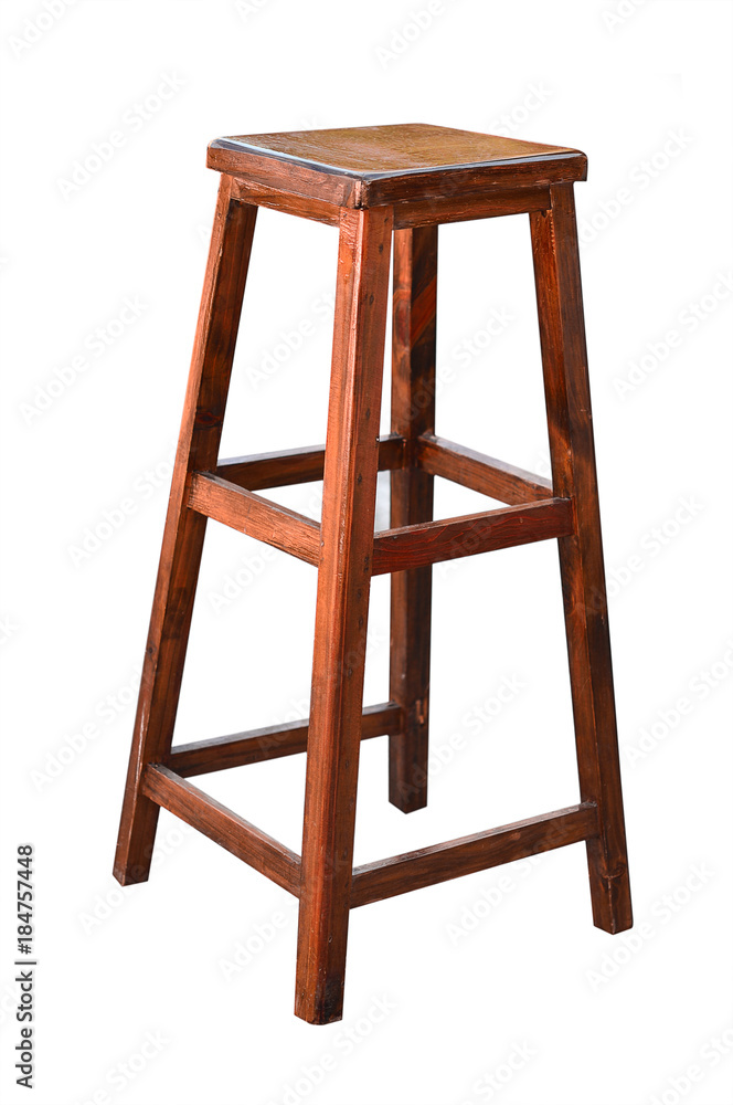 Wooden bar stool isolated on white background. Wooden bar stool isolated on white background.