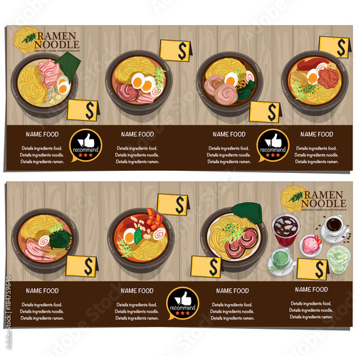 menu ramen noodle japanese food template design