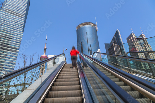 Wallpaper Mural escalator in the outdoor under the sun, urban abstract landscape. Torontodigital.ca