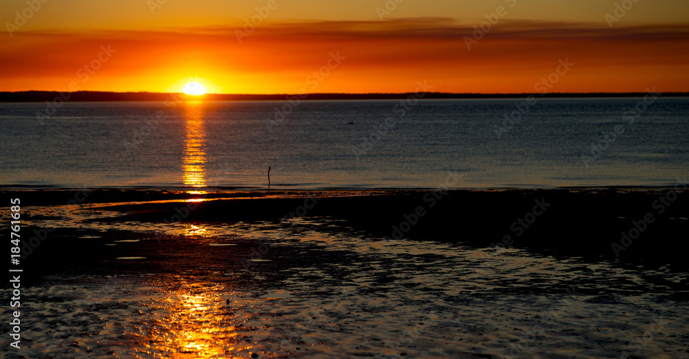 the sunset in the ocean concept of relax the sunset in the ocean concept of relax