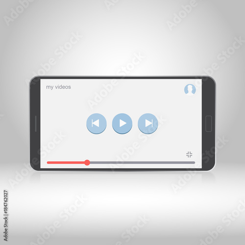 Smartphone with video player on the screen