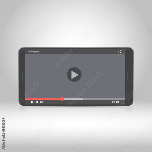 Smartphone with video player on the screen