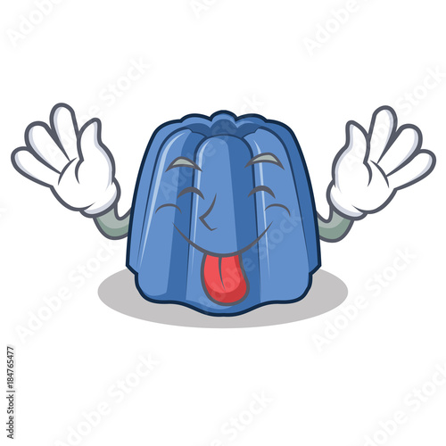 Tongue out jelly character cartoon style