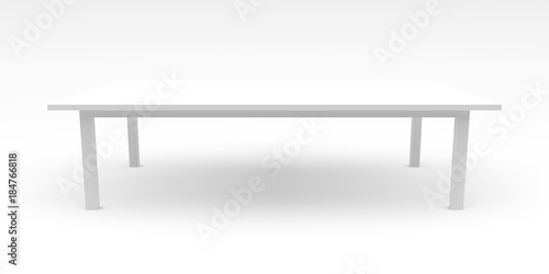 White table template with realistic shadow, 3d, vector illustrat
