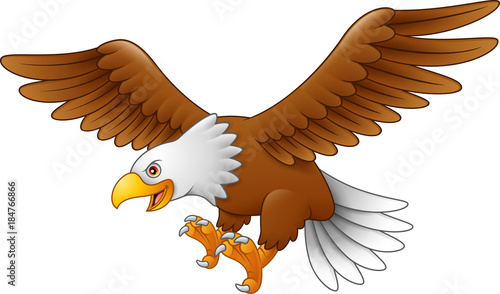 Cartoon eagle flying