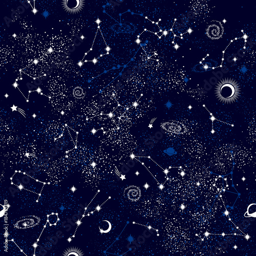 Galaxy constilation seamless pattern print