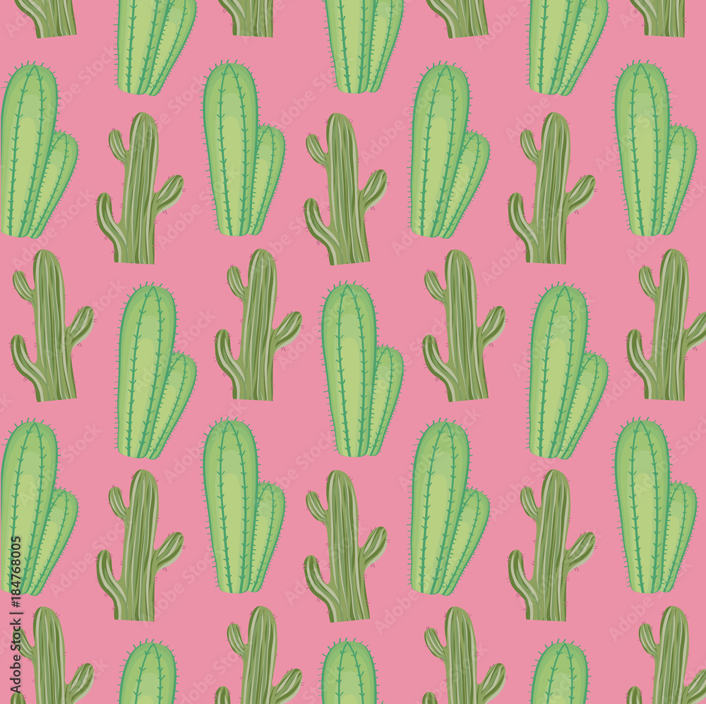 colorful cactus seamless pattern
