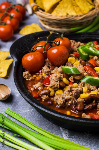 Traditional Mexican chili concarne