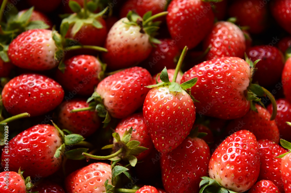 Top view of fresh strawberry background Top view of fresh strawberry background