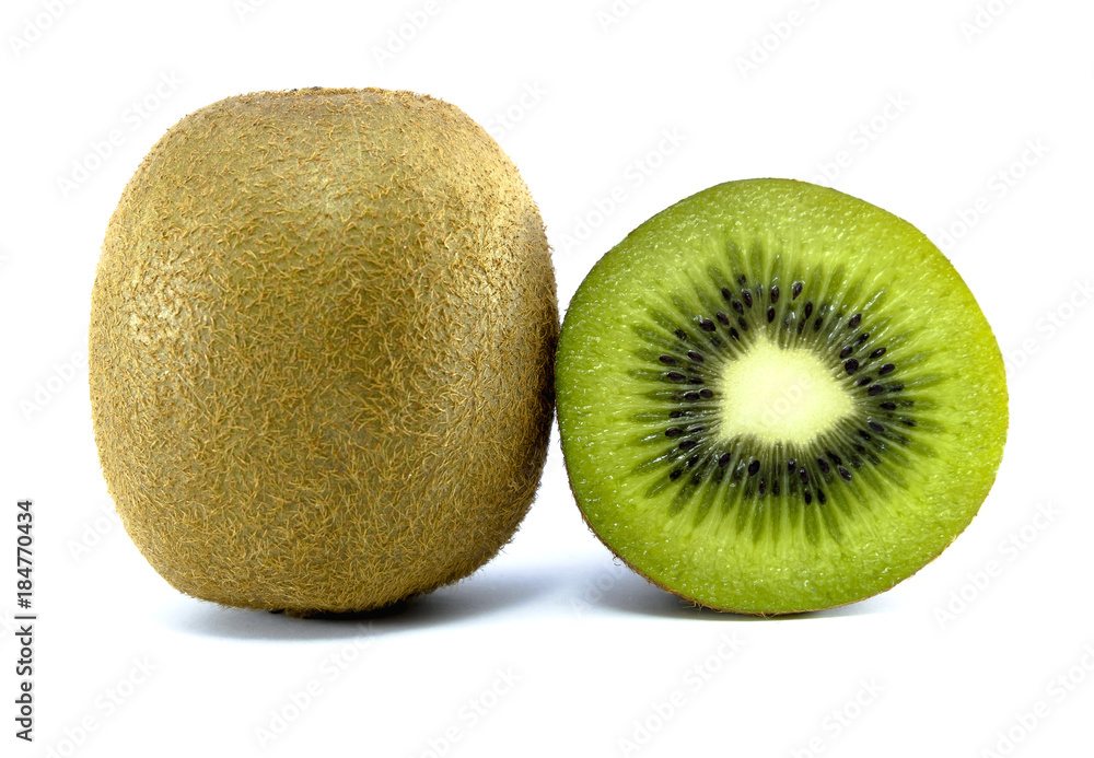 Slice of fresh kiwi fruit isolated on white background. Slice of fresh kiwi fruit isolated on white background.