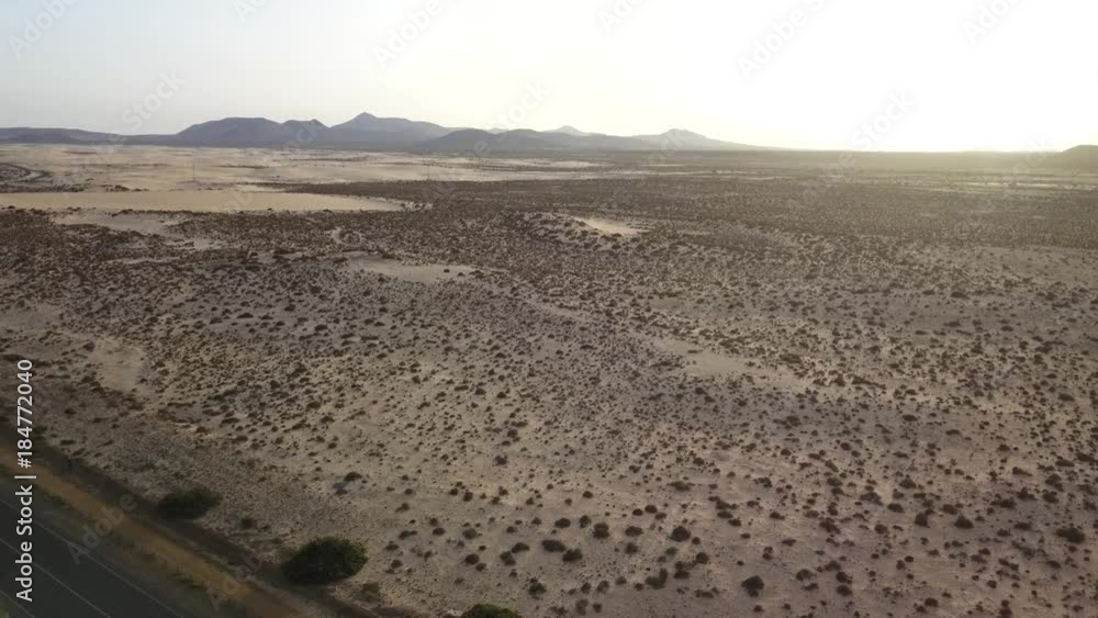 aerial view of road desert coast. aerial view of road desert coast.
